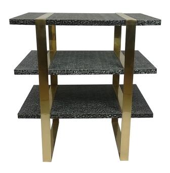 Sanaco faux turtle table with brass legs-The 3-shelf table
