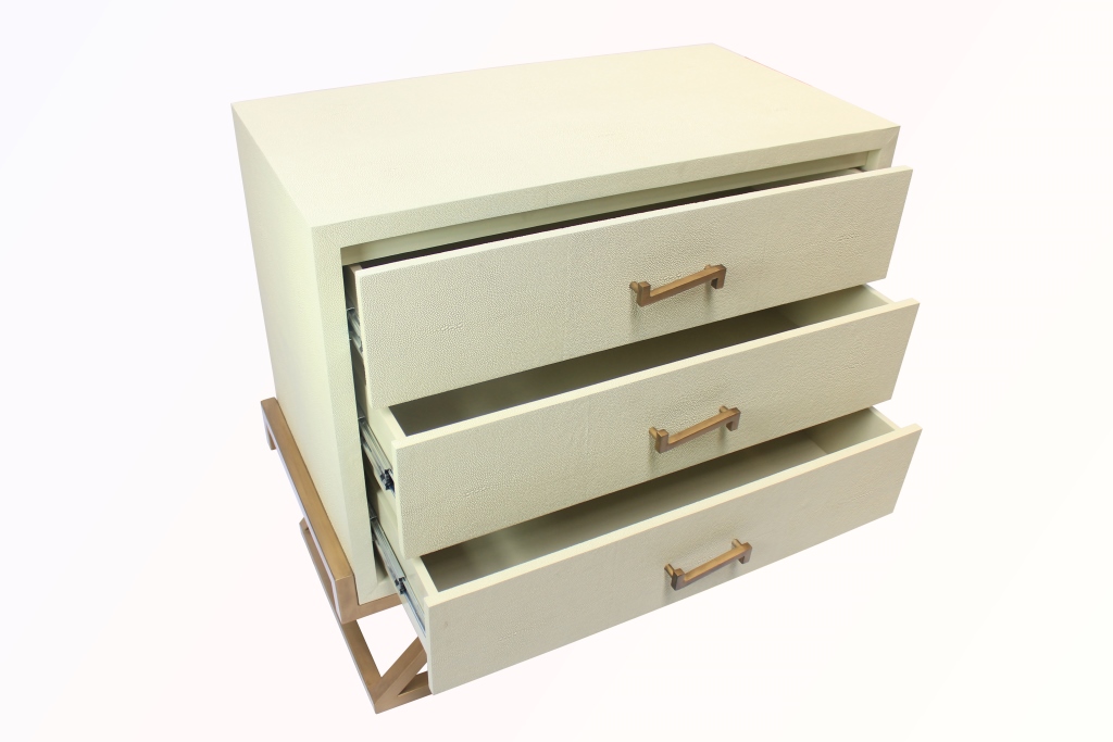 Faux shagreen nightstand