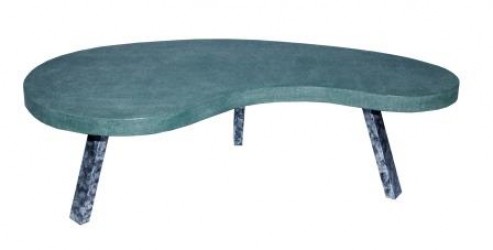 Faux Rafia coffee table in kidney shape