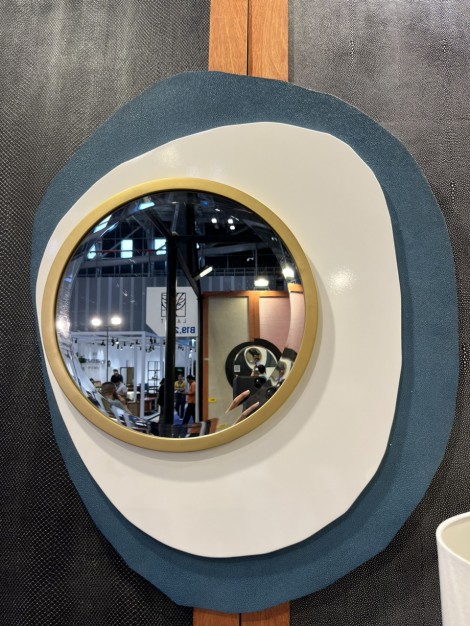 Faux Shagreen Resin Wall Mirror