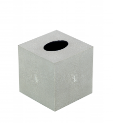 Hộp khăn giấy da cá đuối hình vuông màu đất Taupe