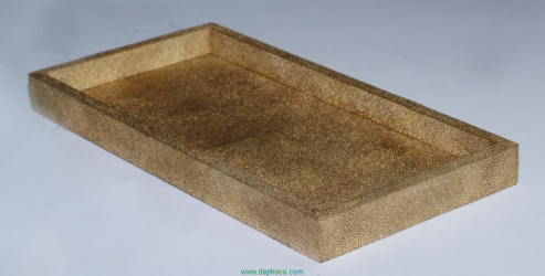 Faux shagreen vanity tray