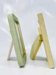 Khung Hình Bọc Faux Shagreen, Raffia Cao Cấp