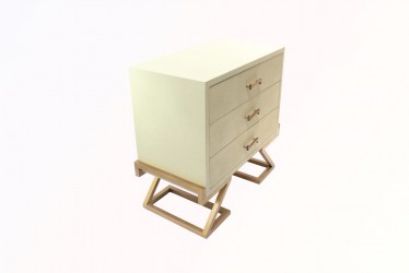 Faux shagreen nightstand