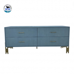 The Modern Raffia Living Room Long Chest of 4 Drawers