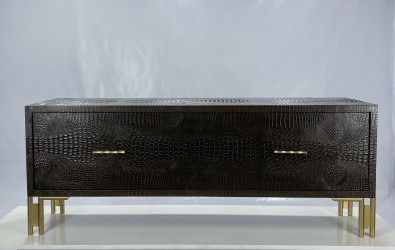 Living Room Luxury Faux Crocdile from resin Tivi  cabinet